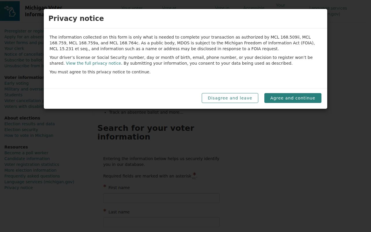Mount Morris Township residents directory Michigan voter lookup route