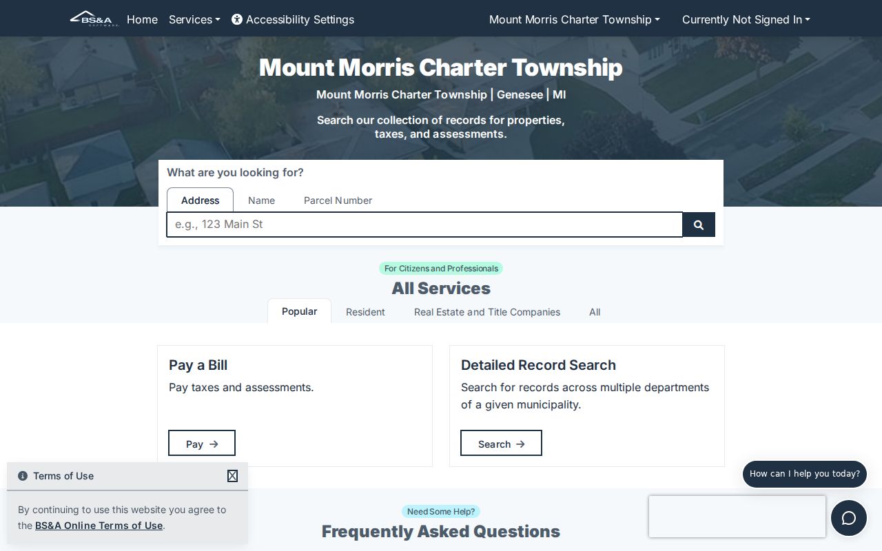 Mount Morris Township residents directory property-search page