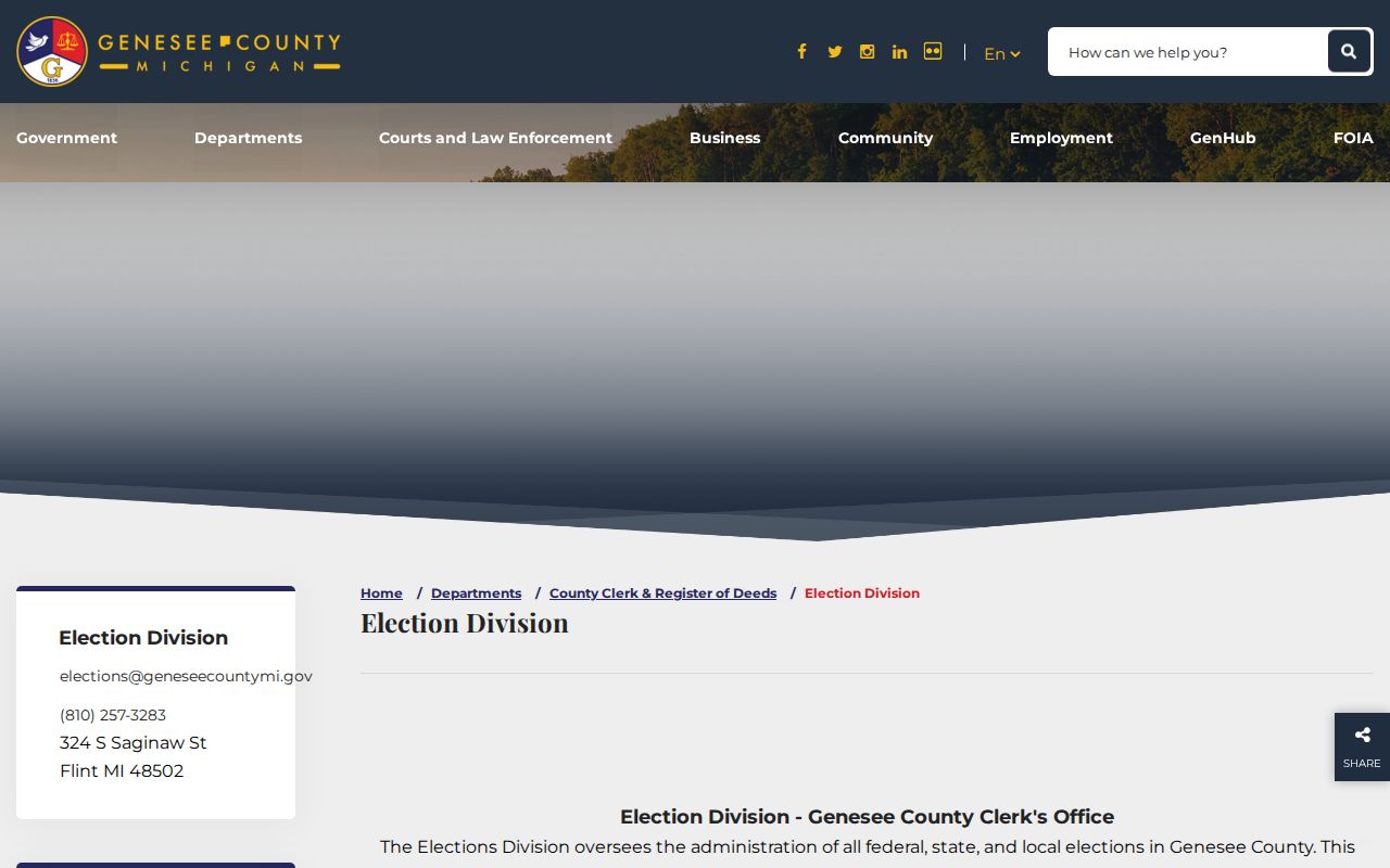 Mount Morris Township residents directory Genesee County election resources