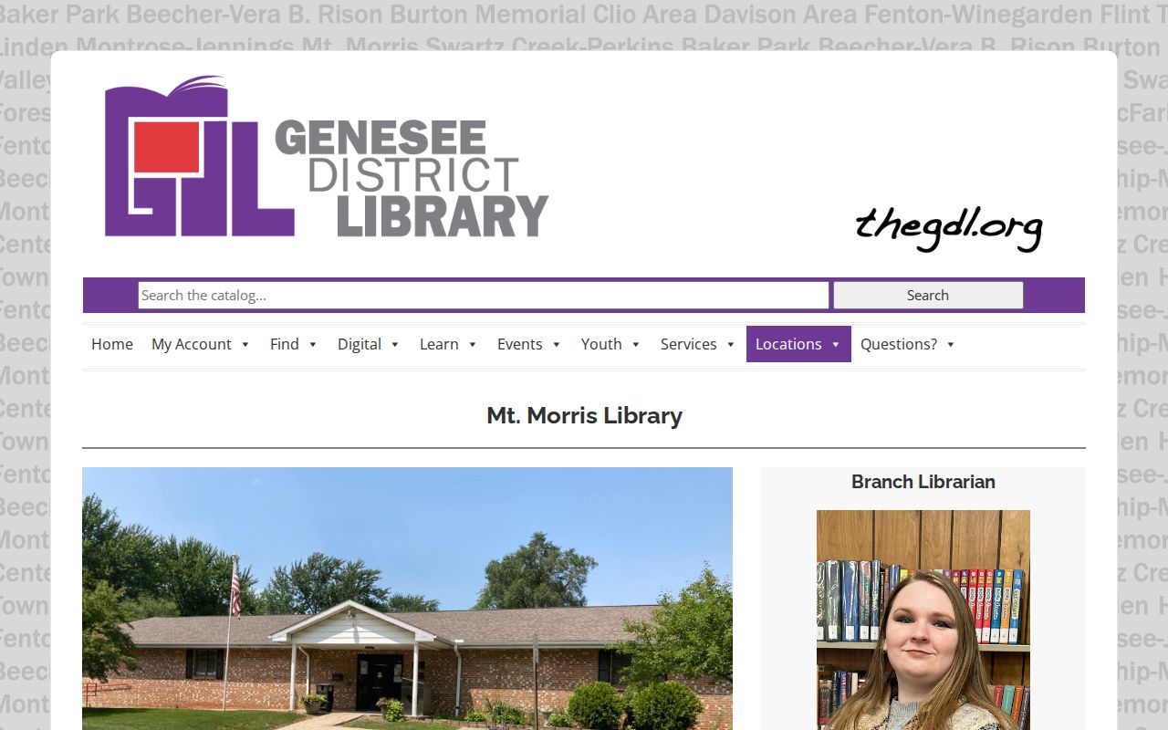 Mount Morris Township neighbors image of the Genesee District Library Mount Morris branch