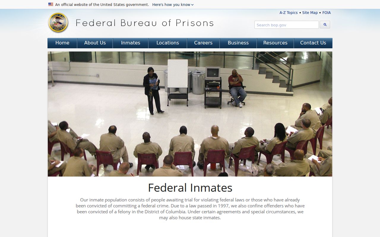 Mount Morris Township resident lookup image of the federal inmate locator