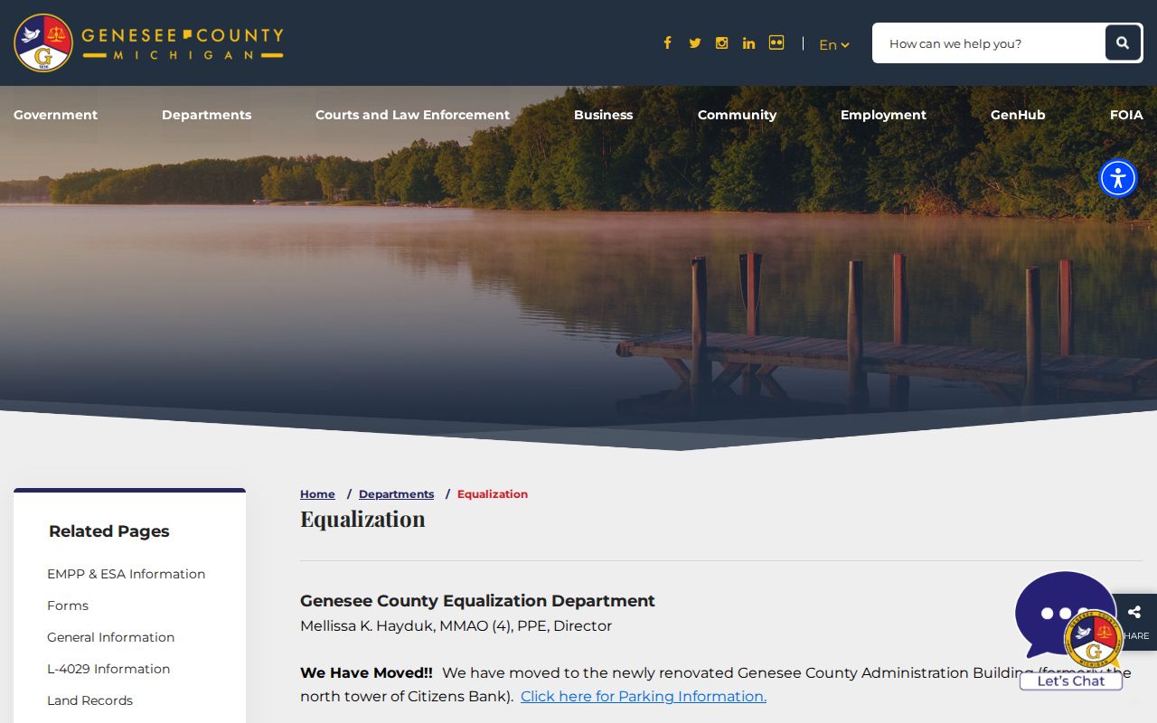 Mount Morris Township street directory source showing Genesee County Equalization property record guidance
